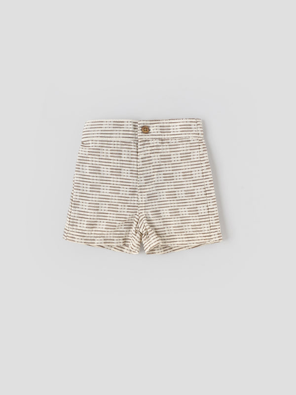 Popees Baby Boys Shirt and Shorts Set| Beige| Newborn - 9 Months