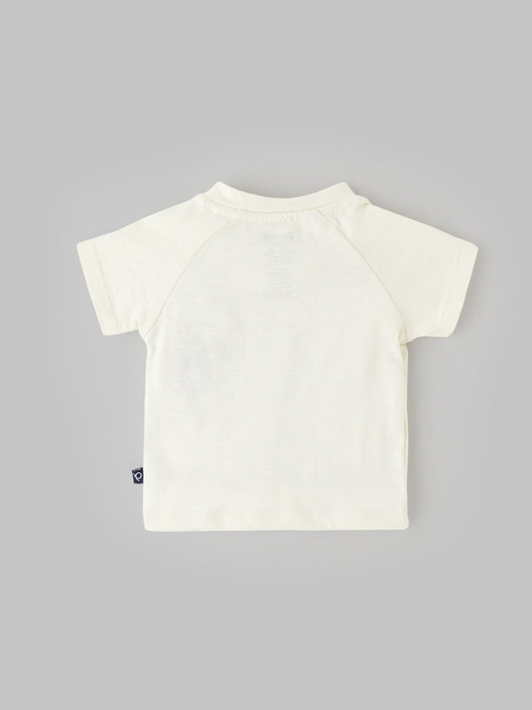 Popees Soft Cotton T-Shirt Cute Teddy Bear Print, Gentle on Skin (0-9 Months) for Baby Boys
