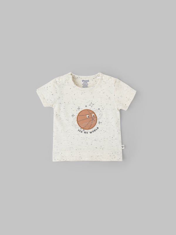 Popees Half-Sleeve T-Shirt with Chest Print (0–9 Months) for Baby Boys