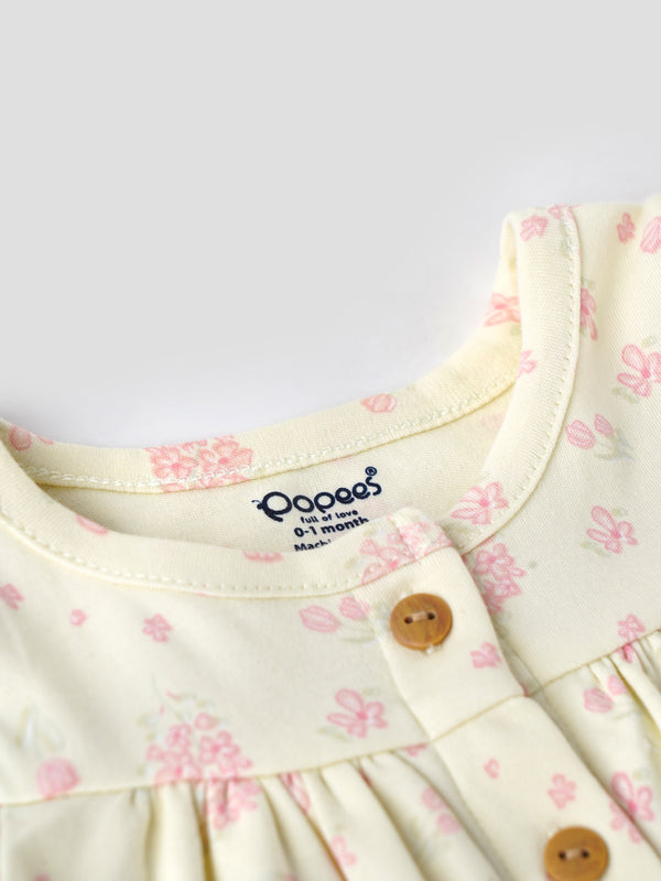 Popees Front Open (1-9 Months) Cute and Comfortable Top for New Born Girls