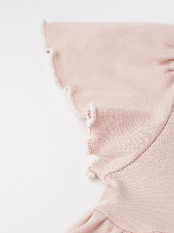Popees Short-Sleeve Back Open Dress Made of Organic Bamboo Cotton Fabric (0-9 Months) for Baby Girls