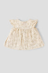 Popees Newborn Baby Girl Cotton Dress| Leaf Print Ruffle Sleeve| NewBorn to 9 Months