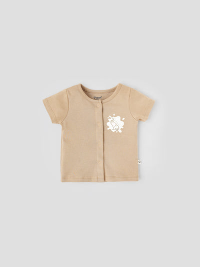 Popees Short Sleeve Front Open Jhabla Top (0–9 Months) for Baby Girls