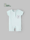 Popees Girls Short-Sleeve Front Open Romper (0-6 Months) Made of Organic Bamboo Cotton Fabric