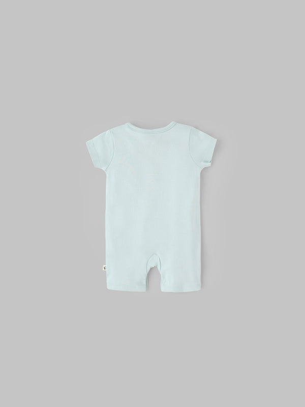 Popees Girls Short-Sleeve Front Open Romper (0-6 Months) Made of Organic Bamboo Cotton Fabric