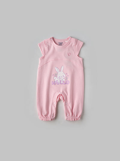 Popees Bunny Printed Short Sleeve Romper for (0-6 Months) Newborn Girls