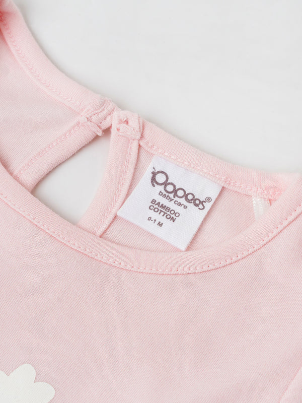 Popees Short Sleeve Back Open Co-ord Set (0-9 Months)For Girls Made of Organic Bamboo Cotton Fabric