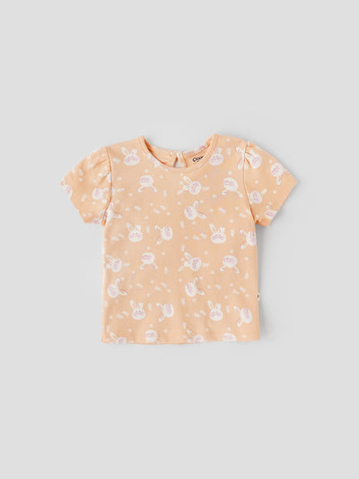 Popees Printed Short Sleeve (0–9 Months) Top for Baby Girls