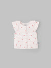 Popees Heart-Printed Half Sleeve Front Open Top for Baby Girls (0–9 Months)