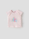 Popees Striped Short Sleeve (0–9 Months) Cute Bird Printed Top for Baby Girls