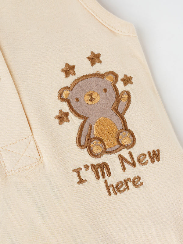 Popees Unisex Sleeve Less Front Open Bodysuit (0-6 Months) Made of Organic Bamboo Cotton Fabric
