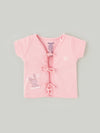 Popees Half Sleeve Printed Front Open Jhabla (0-6 Months) for Babies
