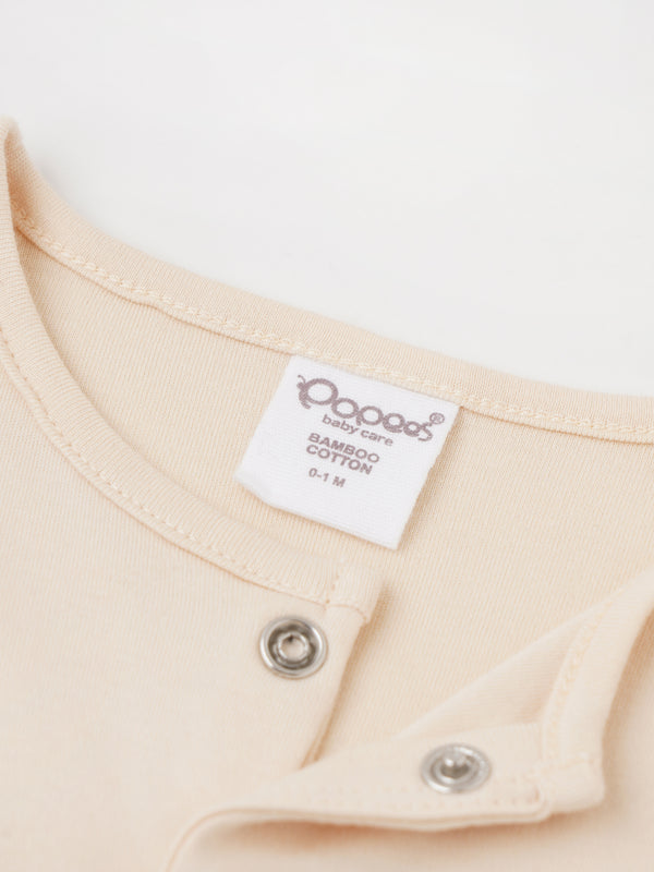 Popees Unisex Full-Sleeve Front Open Sleepsuit (0-6 Months) Made of Organic Bamboo Cotton Fabric