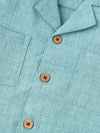 Popees Stylish Summer Shirt Cotton-Linen Feel with Wooden Buttons (1-6 Years)for Baby Boys