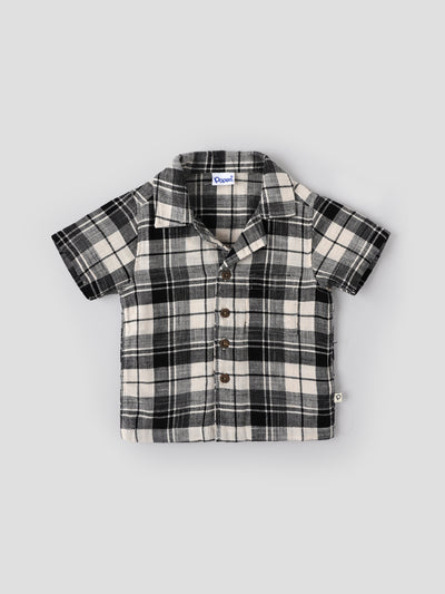 Popees Baby Boys Checked Half Sleeve Shirt with Front Buttons| 9M–4Y