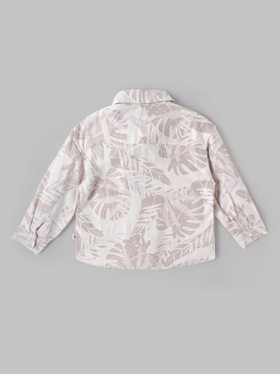 Popees Baby Boys Tropical Leaf Printed Cotton Shirt|Full Sleeve Button-Down Casual Wear with Chest Pocket |9 Months to 4 Years