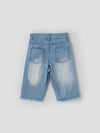 Popees Baby Girls Light Wash Denim Shorts with Frayed Hem| Blue| 6 Months to 4 Years