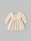 Popees Baby Girls Floral Cotton Dress |Cream Printed Long Sleeve A-Line Outfit (9 Months to 4 Years)
