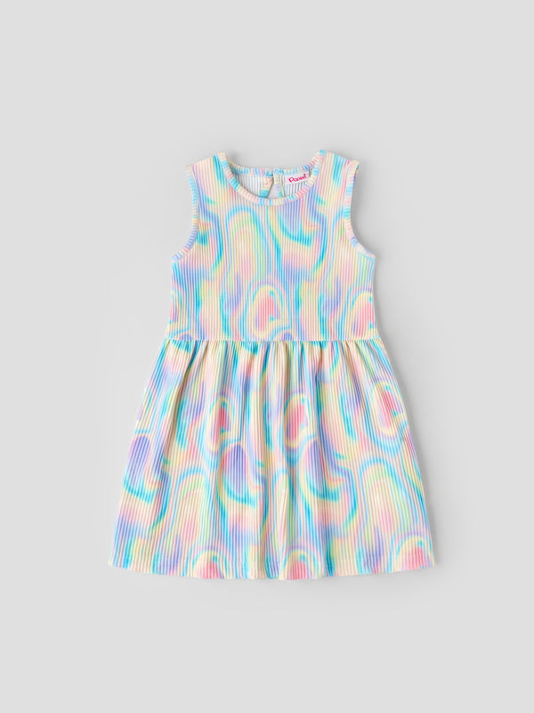 Popees Sleeveless Multicolor Printed Frock (1-6 Years) for Baby Girls