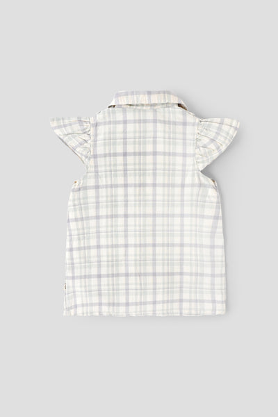 Popees Baby Girl Cotton Checked Dress with Peter Pan Collar| 9-12 Months - 4 Years