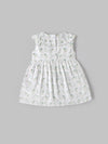 Baby Girls Floral Print Sleeveless Dress with Bow| White| 9 Months to 4 Years