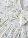 Baby Girls Floral Print Sleeveless Dress with Bow| White| 9 Months to 4 Years