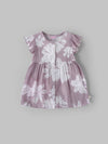 Popees Baby Girls Floral Print Ruffle Sleeve Dress with Front Buttons| 9M–4Y