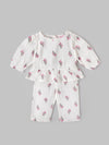 Popees Baby Girls Cotton Floral Top & Bottom Set| Full Sleeve Ruffle Outfit (9M–4Y)
