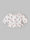 Popees Baby Girls Cotton Floral Top & Bottom Set| Full Sleeve Ruffle Outfit (9M–4Y)