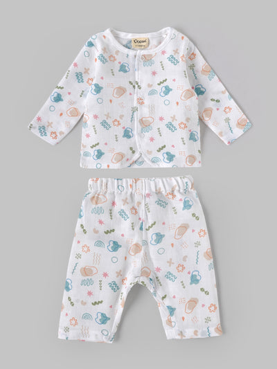 Popees Newborn Baby Muslin Clothing Gift Set 6-Piece| 100% Cotton Soft Breathable Essentials Kit |0-1 & 3-6 Months