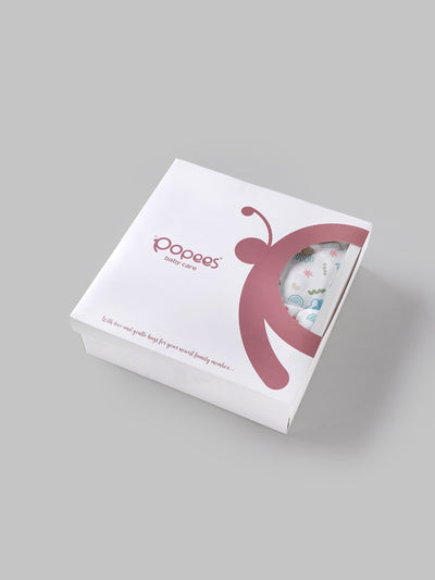 Popees Newborn Baby Muslin Clothing Gift Set 6-Piece| 100% Cotton Soft Breathable Essentials Kit |0-1 & 3-6 Months