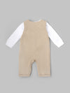 Popees Baby Boys Cotton Dungaree Set with Inner T-Shirt| Beige| 3-36 Months