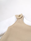 Popees Baby Boys Cotton Dungaree Set with Inner T-Shirt| Beige| 3-36 Months