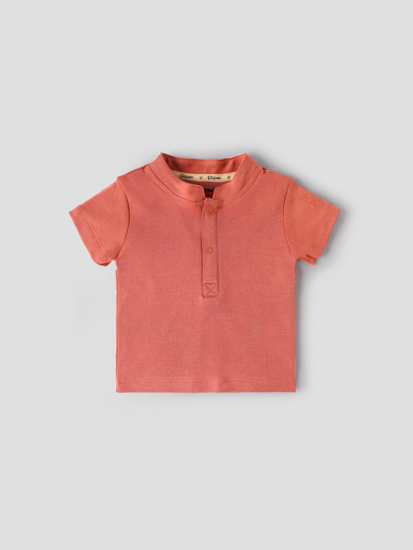 Popees Baby Boys Dungaree Set with Short Sleeve T-Shirt| 3–24 Months