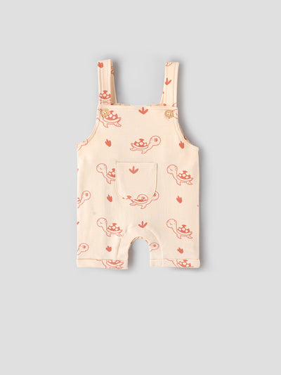 Popees Baby Boys Dungaree Set with Short Sleeve T-Shirt| 3–24 Months
