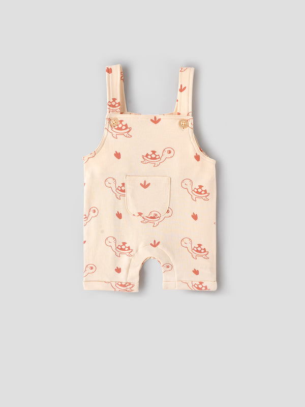 Popees Baby Boys Dungaree Set with Short Sleeve T-Shirt| 3–24 Months