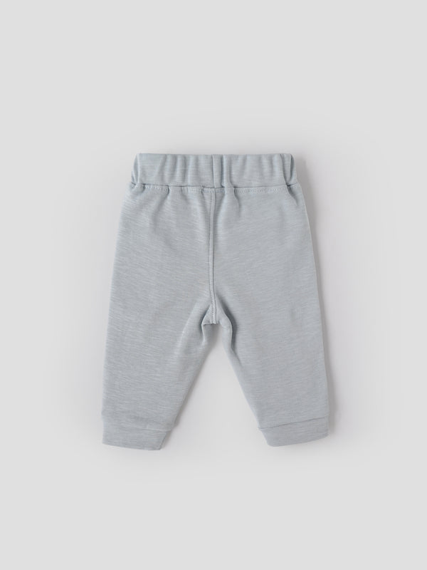 Popees Baby Boys Cotton Knit Pants with Elastic Waist|Soft Solid Joggers| 3–24 Months