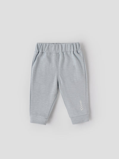 Popees Baby Boys Cotton Knit Pants with Elastic Waist|Soft Solid Joggers| 3–24 Months