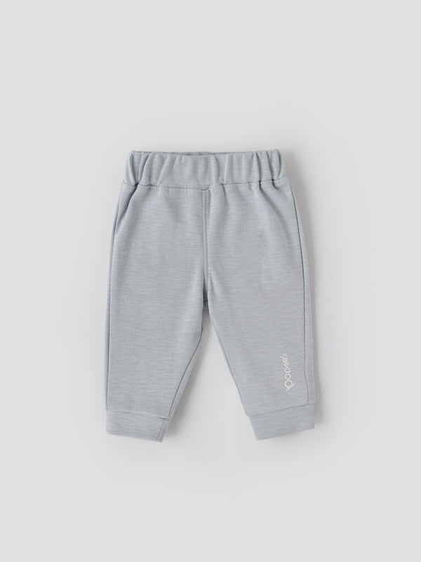 Popees Baby Boys Cotton Knit Pants with Elastic Waist|Soft Solid Joggers| 3–24 Months