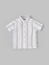 Popees Baby Boys Striped Cotton Half Sleeve Shirt with Mandarin Collar| 3M–24M