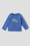 Popees Baby Boys Cotton Sweatshirt Full Sleeve Blue Graphic Pullover| 3–24 Months