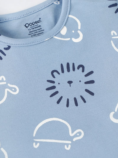 Popees Baby Boys Animal Print T-Shirt & Shorts Set |Cotton Summer Outfit (3M–24M)