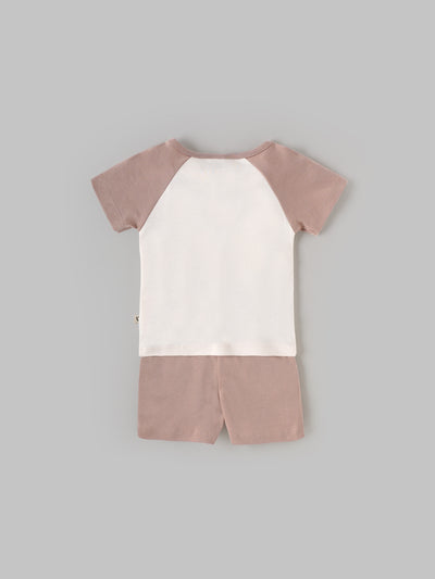 Popees Boys Half-Sleeve Shoulder Open Co-ord Set (3-24 Months) Made of Organic Bamboo Cotton Fabric