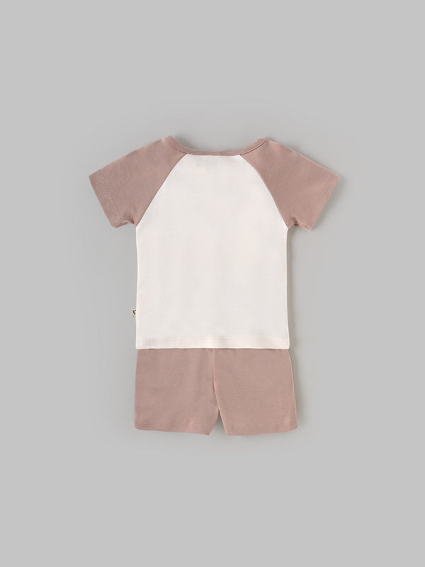 Popees Boys Half-Sleeve Shoulder Open Co-ord Set (3-24 Months) Made of Organic Bamboo Cotton Fabric
