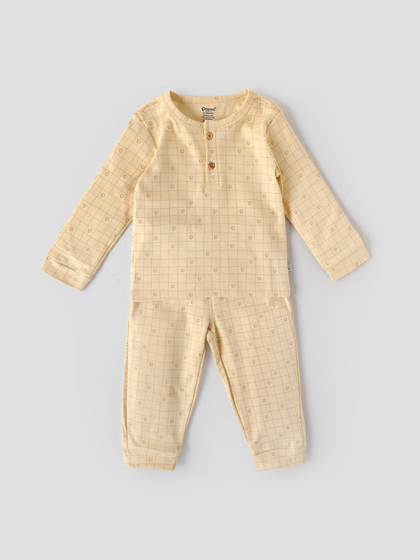 Popees Baby Boy Top & Bottom Set |Full Sleeve Top & Elastic Waist Pants |Soft Printed Sleepwear |3-24 Months Babies
