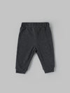 Popees Baby Boys Grey Full Sleeve T-Shirt & Dark Grey Jogger Pants Set with Shoulder Snap Closure| 3–24 Months