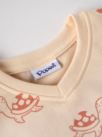 Popees Baby Boys Full Sleeve T-Shirt and Pant Set| Peach| 3-36 Months