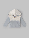 Popees Baby Boy Hooded Sweatshirt| Blue & Cream| 3-24 Months