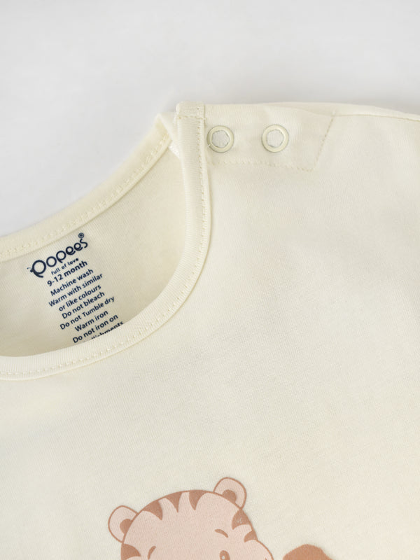 Popees Soft & Stylish Cotton Chest Printed T-Shirt(3–18 Months)for Baby Boys