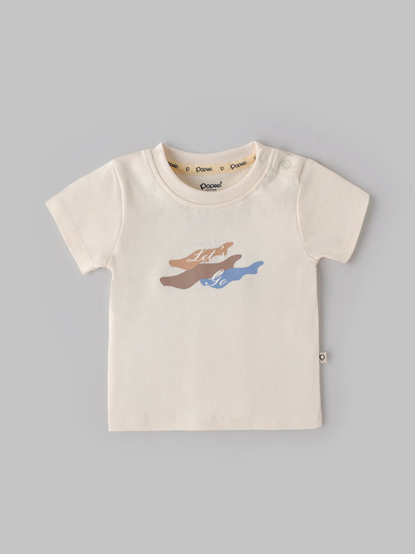 Popees Baby Boy Cotton Graphic T-Shirt “Let’s Go” Soft Breathable Tee (3M–36M)